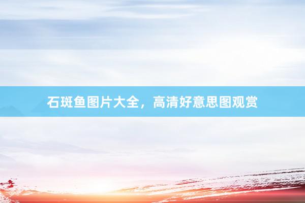 石斑鱼图片大全，高清好意思图观赏